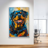 Rottweiler Dog Portrait Painting, Pet Art V1, Framed Canvas Painting, Framed Canvas Prints Wall Art Decor