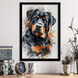 Rottweiler Dog Portrait Painting, Pet Art V6, Framed Art Print Wall Decor, Framed Picture