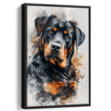 Rottweiler Dog Portrait Painting, Pet Art V6, Framed Canvas Painting, Framed Canvas Prints Wall Art Decor