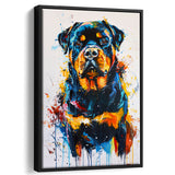 Rottweiler Dog Portrait Painting Unique Pet Art, Framed Canvas Painting, Framed Canvas Prints Wall Art Decor