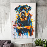 Rottweiler Dog Portrait Painting Unique Pet Art, Canvas Painting, Canvas Prints Wall Art Decor