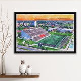 Roy Kidd Stadium WaterColor Framed Canvas Prints, Richmond Kentucky Watercolor, Stadium Art Gifts, Floating Frame