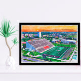 Roy Kidd Stadium WaterColor Framed Art Prints, Richmond Kentucky Watercolor, Stadium Art Gifts