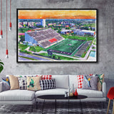 Roy Kidd Stadium WaterColor Framed Canvas Prints, Richmond Kentucky Watercolor, Stadium Art Gifts, Floating Frame