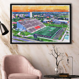 Roy Kidd Stadium WaterColor Framed Canvas Prints, Richmond Kentucky Watercolor, Stadium Art Gifts, Floating Frame