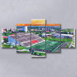Roy Kidd Stadium WaterColor 5 Panels Mix Canvas Prints, Richmond Kentucky Watercolor, Large Stadium Canvas
