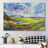 Royal Dornoch Golf Club Scotland Watercolor Painting, Canvas Print Wall Art Decor, Landscape Art Print