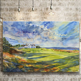 Royal Dornoch Golf Club Scotland Watercolor Painting, Canvas Print Wall Art Decor, Landscape Art Print