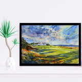 Royal Dornoch Golf Club Scotland Watercolor Painting, Framed Art Print Wall Decor, Framed Picture