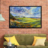 Royal Dornoch Golf Club Scotland Watercolor Painting, Framed Art Print Wall Decor, Framed Picture