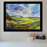 Royal Dornoch Golf Club Scotland Watercolor Painting, Framed Art Print Wall Decor, Framed Picture
