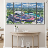Rynearson Stadium WaterColor 5 Panels B Mixed Canvas Prints, Extra Large, Ypsilanti Michigan Watercolor
