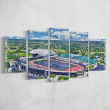 Rynearson Stadium WaterColor 5 Panels Mix Canvas Prints, Ypsilanti Michigan Watercolor, Large Stadium Canvas
