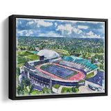 Rynearson Stadium WaterColor Framed Canvas Prints, Ypsilanti Michigan Watercolor, Stadium Art Gifts, Floating Frame