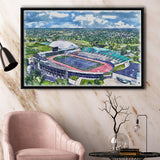 Rynearson Stadium WaterColor Framed Canvas Prints, Ypsilanti Michigan Watercolor, Stadium Art Gifts, Floating Frame