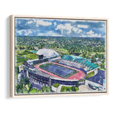 Rynearson Stadium WaterColor Framed Canvas Prints, Ypsilanti Michigan Watercolor, Stadium Art Gifts, Floating Frame