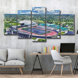 Rynearson Stadium WaterColor 5 Panels Mix Canvas Prints, Ypsilanti Michigan Watercolor, Large Stadium Canvas