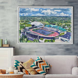 Rynearson Stadium WaterColor Framed Canvas Prints, Ypsilanti Michigan Watercolor, Stadium Art Gifts, Floating Frame