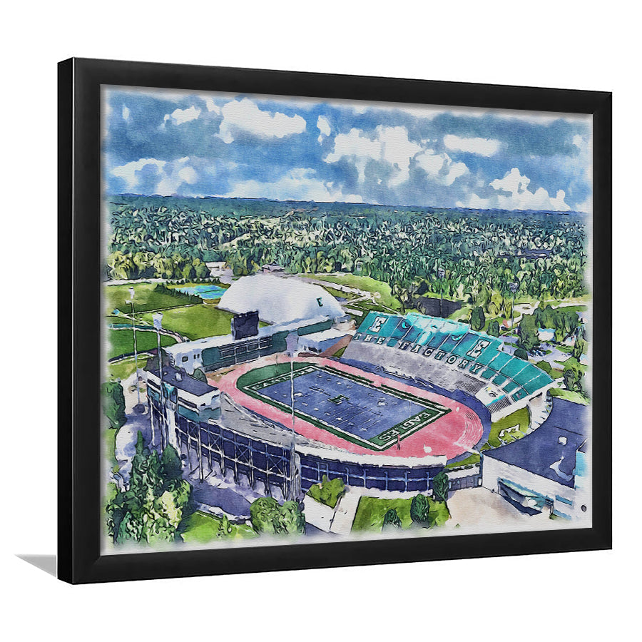 Rynearson Stadium WaterColor Framed Art Prints, Ypsilanti Michigan Watercolor, Stadium Art Gifts