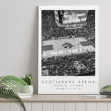 Scotiabank Arena Toronto Raptors, Stadium Print For Basketball Lovers, Black And White, Canvas Print Wall Art