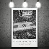 Scotiabank Arena Toronto Raptors, Stadium Print For Basketball Lovers, Black And White, Canvas Print Wall Art