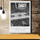 Scotiabank Arena Toronto Raptors, Stadium Print For Basketball Lovers, Black And White, Canvas Print Wall Art