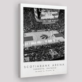 Scotiabank Arena Toronto Raptors, Stadium Print For Basketball Lovers, Black And White, Canvas Print Wall Art