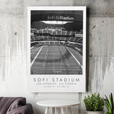 Sofi Stadium Los Angeles Rams, Stadium Print For Football Lovers, Black And White, Canvas Print Wall Art