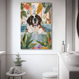 Saint Bernard Happy In Bathtub Bathroom Decor Print Canvas Prints Wall Art, Bathroom Art Decor,