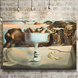 Salvador Dali Apparition of Face and Fruit Dish on a Beach, Canvas Print Wall Art Decor, Landscape Art Print