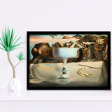 Salvador Dali Apparition Of Face And Fruit Dish On A Beach, Framed Art Print Wall Decor, Framed Picture