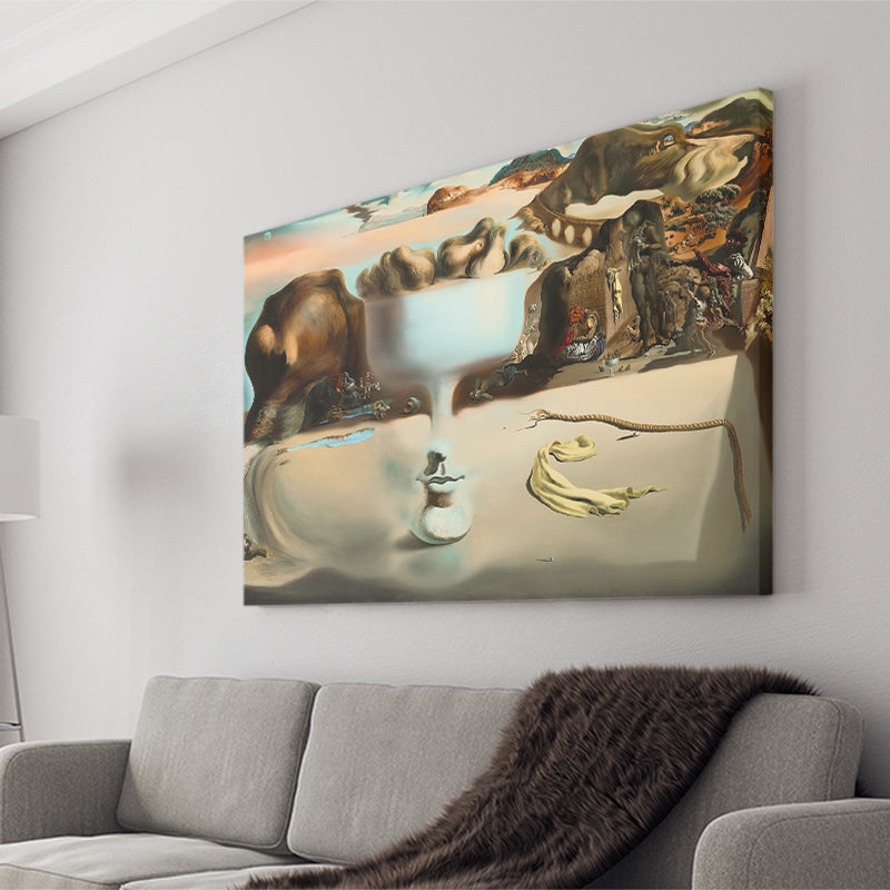 Salvador Dali Apparition of Face and Fruit Dish on a Beach, Canvas Print Wall Art Decor, Landscape Art Print