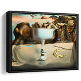 Salvador Dali Apparition Of Face And Fruit Dish On A Beach, Framed Canvas Print Wall Art Decor,Floating Frame