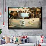 Salvador Dali Apparition Of Face And Fruit Dish On A Beach, Framed Art Print Wall Decor, Framed Picture