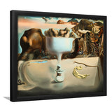Salvador Dali Apparition Of Face And Fruit Dish On A Beach, Framed Art Print Wall Decor, Framed Picture