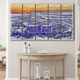 Sam Boyd Stadium WaterColor 5 Panels B Mixed Canvas Prints, Extra Large, Clark County Nevada Watercolor