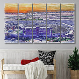 Sam Boyd Stadium WaterColor 5 Panels B Mixed Canvas Prints, Extra Large, Clark County Nevada Watercolor