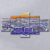 Sam Boyd Stadium WaterColor 5 Panels Mix Canvas Prints, Clark County Nevada Watercolor, Large Stadium Canvas