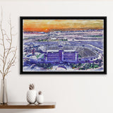 Sam Boyd Stadium WaterColor Framed Canvas Prints, Clark County Nevada Watercolor, Stadium Art Gifts, Floating Frame