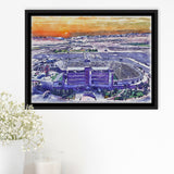 Sam Boyd Stadium WaterColor Framed Canvas Prints, Clark County Nevada Watercolor, Stadium Art Gifts, Floating Frame