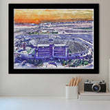 Sam Boyd Stadium WaterColor Framed Art Prints, Clark County Nevada Watercolor, Stadium Art Gifts
