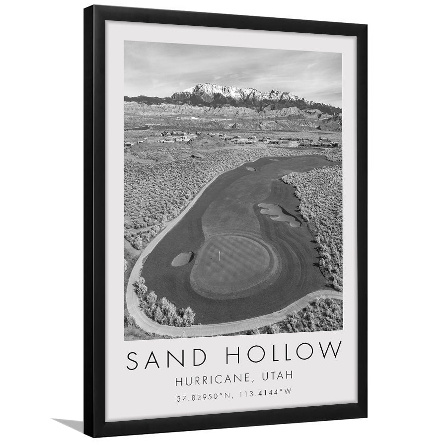 Sand Hollow Golf Course, Hole 4, Utah, Golf Art, Gift for him, Framed Art Print Wall Decor