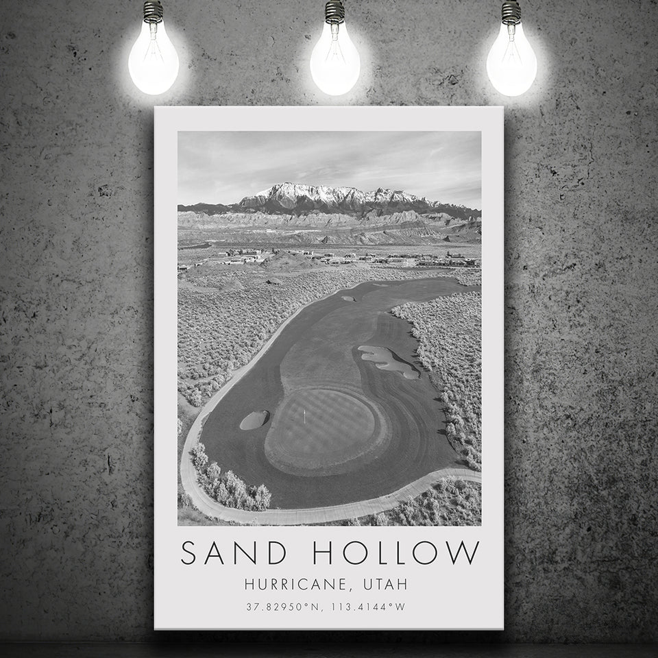 Sand Hollow Golf Course, Hole 4, Utah, Golf Art Print, Gift for him, Canvas Print Wall Art