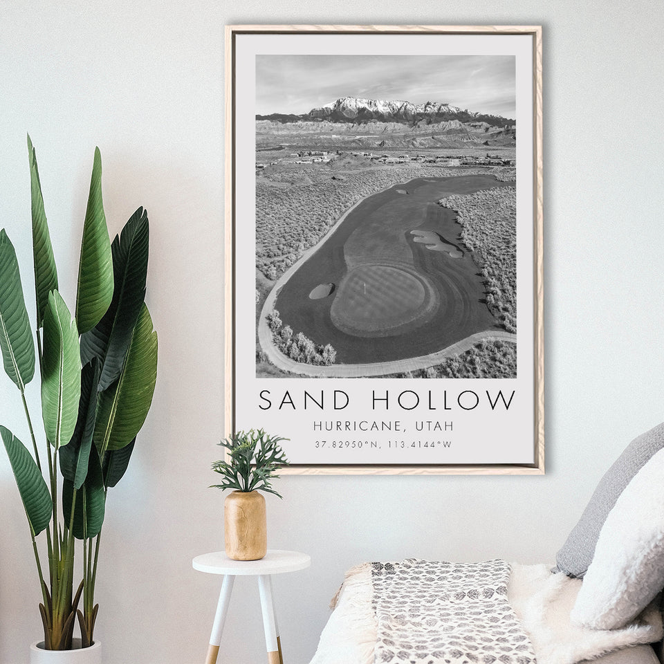 Sand Hollow Golf Course, Hole 4, Utah, Golf Art Print, Floating Frame, Framed Canvas Print Wall Art