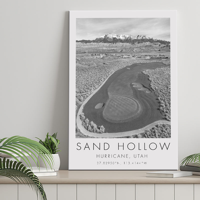 Sand Hollow Golf Course, Hole 4, Utah, Golf Art Print, Gift for him, Canvas Print Wall Art