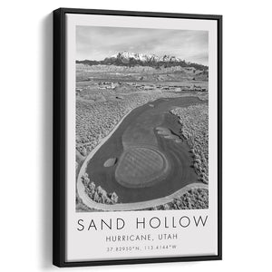 Sand Hollow Golf Course, Hole 4, Utah, Golf Art Print, Floating Frame, Framed Canvas Print Wall Art