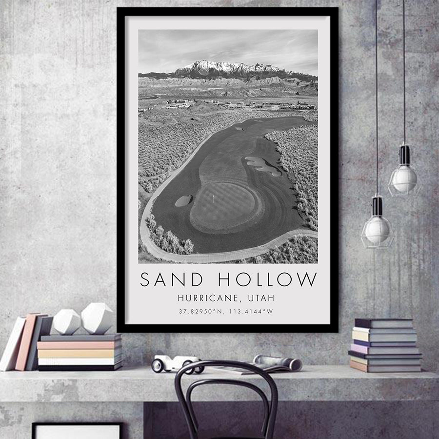 Sand Hollow Golf Course, Hole 4, Utah, Golf Art, Gift for him, Framed Art Print Wall Decor