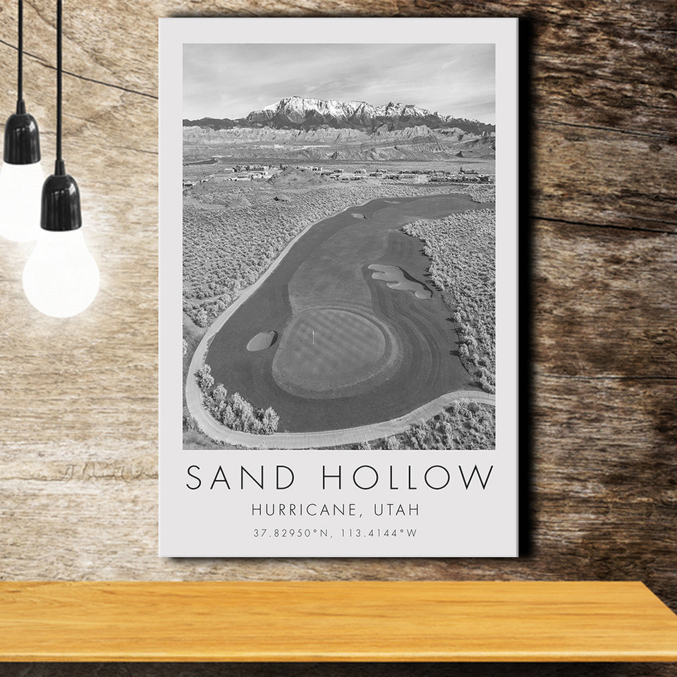 Sand Hollow Golf Course, Hole 4, Utah, Golf Art Print, Gift for him, Canvas Print Wall Art