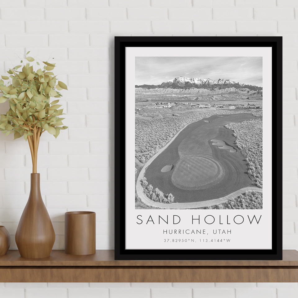 Sand Hollow Golf Course, Hole 4, Utah, Golf Art Print, Floating Frame, Framed Canvas Print Wall Art