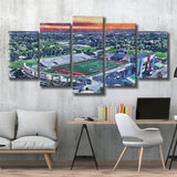 Scheumann Stadium WaterColor 5 Panels Mix Canvas Prints,  Muncie Indiana Watercolor, Large Stadium Canvas
